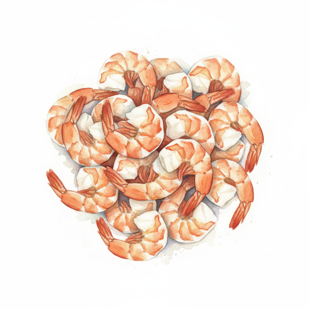 Large Head-On White Shrimp