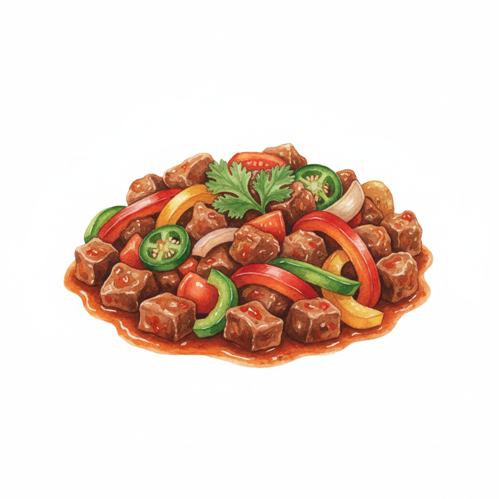 Beef Steak Picado or Beef Round Stir-Fry