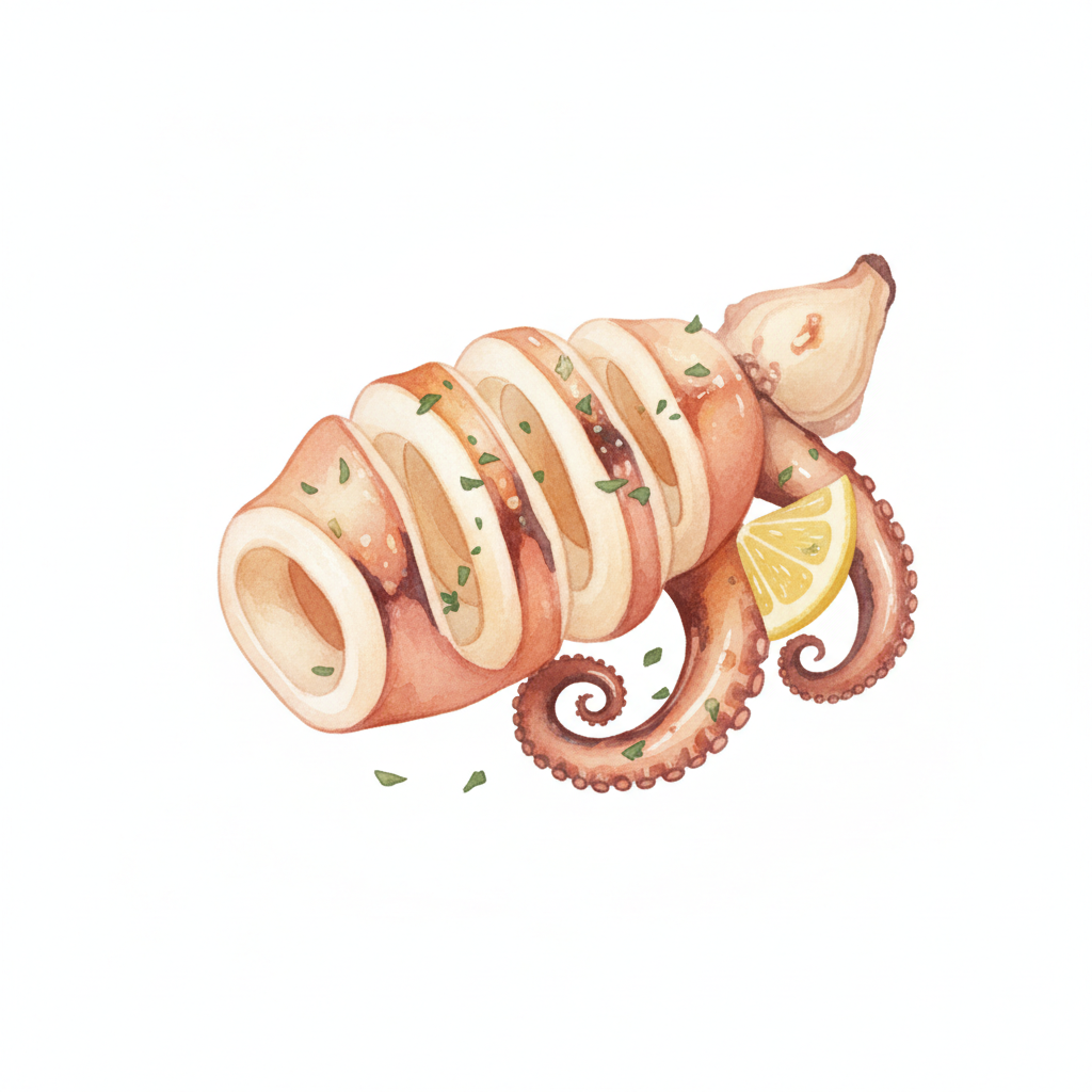 Cooked CalamariOctopus Style