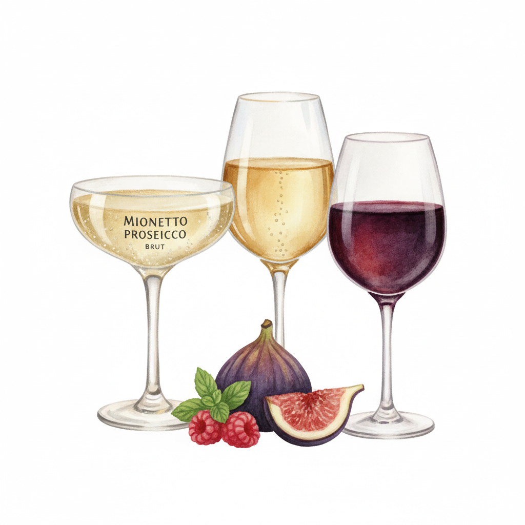 Mionetto Prosecco Brut Champagne, Kendall-Jackson Vintner's Reserve Chardonnay, Stella Rosa Black or Josh Cellars Sauvignon Blanc